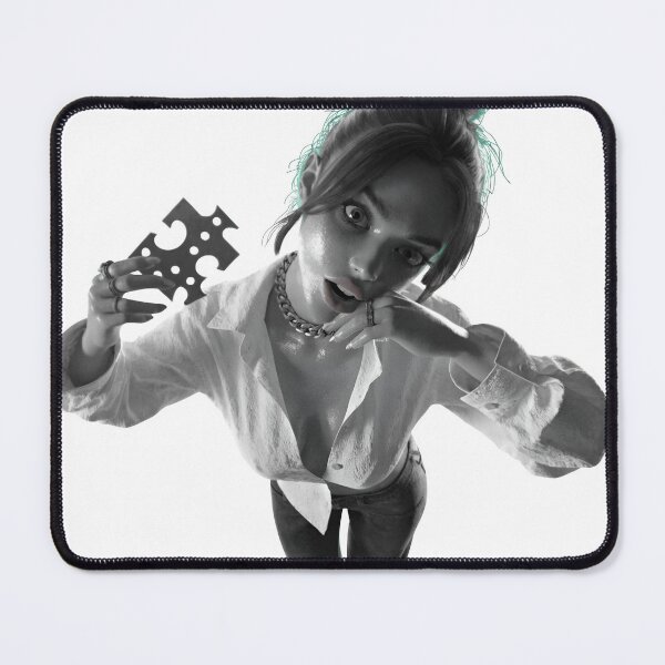 Item preview, Young woman holding a puzzle piece, black as isolated object designed and sold by Creative88Art.