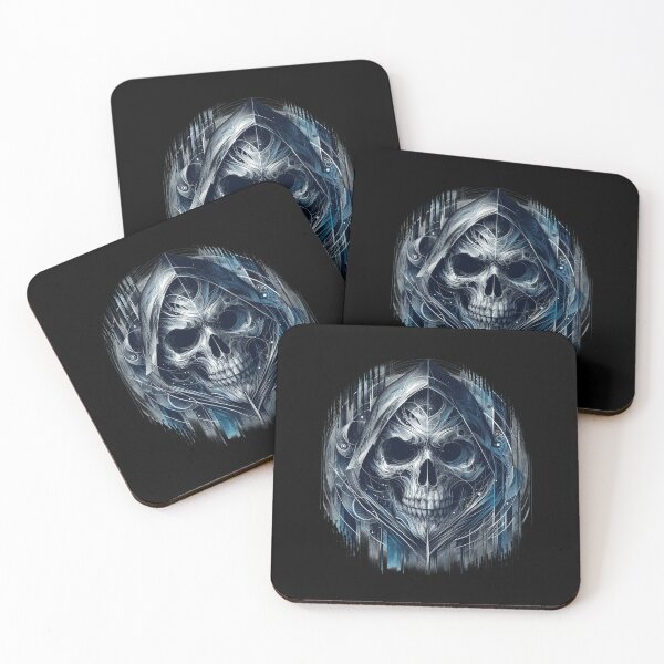 Item preview, Geometric Hooded Skull – Cyber Gothic Reaper Artwork designed and sold by Cabrasco.