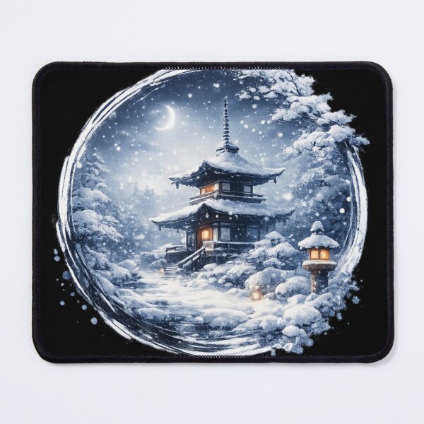 Item preview, Japanese winter temple in moonlight designed and sold by NFire97.