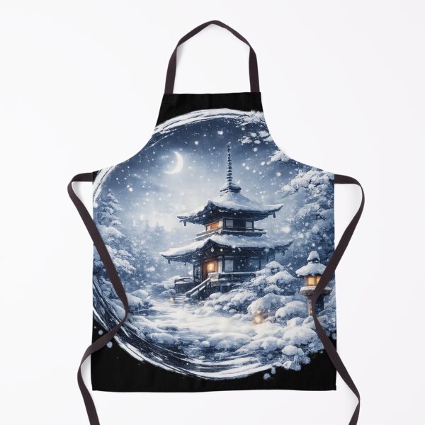 Item preview, Japanese winter temple in moonlight designed and sold by NFire97.