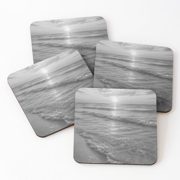 Item preview, Monochromatic Black and White Ocean Sunset designed and sold by Moodprint5.