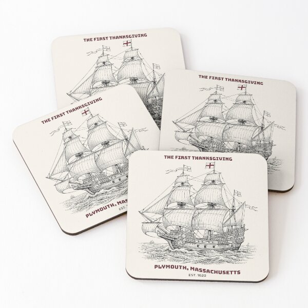 Item preview, Mayflower 1620 The First Thanksgiving Plymouth Massachusetts Vintage Ship designed and sold by legacylivingshop.