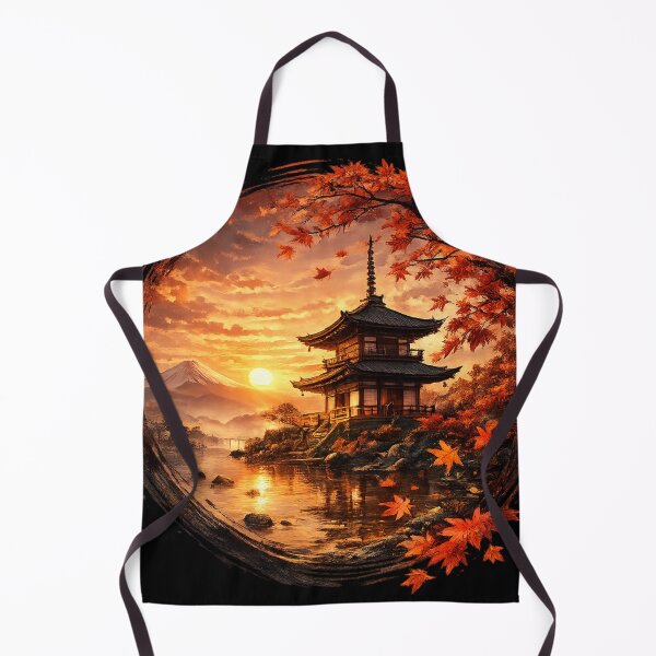 Item preview, Japanese Autumn Temple at sunset designed and sold by NFire97.
