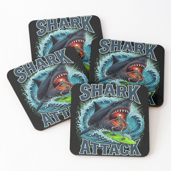 Item preview, Skeleton Surfer Shark Attack Dark Humor designed and sold by TshirtsOnline-.