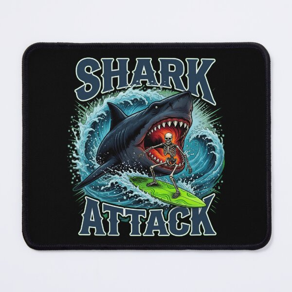 Item preview, Skeleton Surfer Shark Attack Dark Humor designed and sold by TshirtsOnline-.