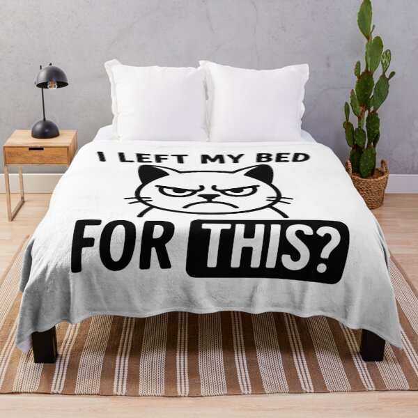 Item preview, Funny Cat Meme "I Left My Bed For This?" Lazy Mood designed and sold by gunaone-design.