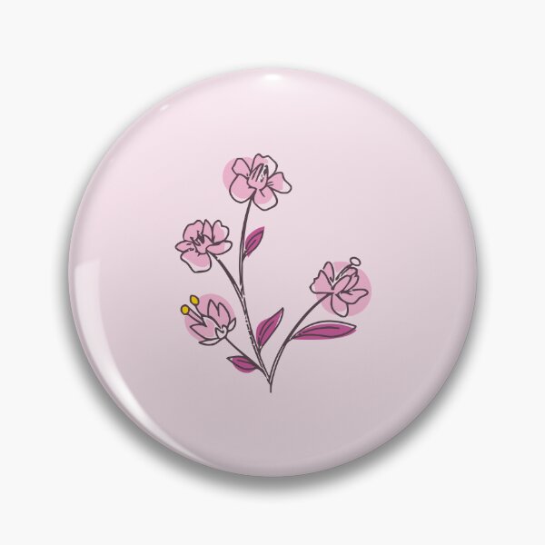 Item preview, Delicate Pink Blossom Line Art Composition designed and sold by kiluaarrshotts.