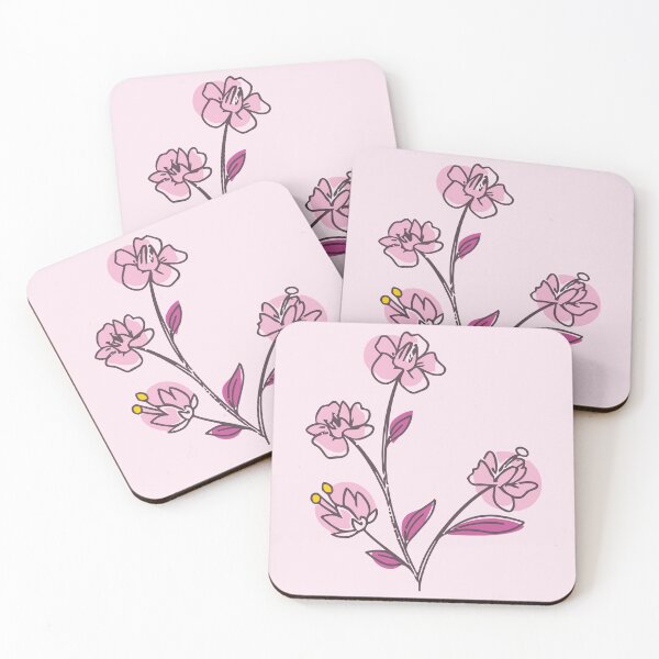 Item preview, Delicate Pink Blossom Line Art Composition designed and sold by kiluaarrshotts.