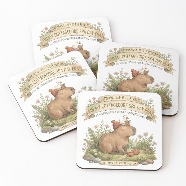 Item preview, In My Cottagecore Spa Day Era Cute Capybara Funny Introvert Quote designed and sold by Lu7u.