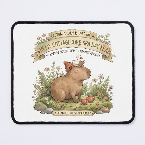 Item preview, In My Cottagecore Spa Day Era Cute Capybara Funny Introvert Quote designed and sold by Lu7u.