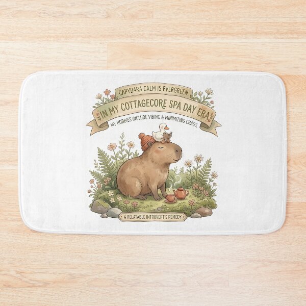 Item preview, In My Cottagecore Spa Day Era Cute Capybara Funny Introvert Quote designed and sold by Lu7u.