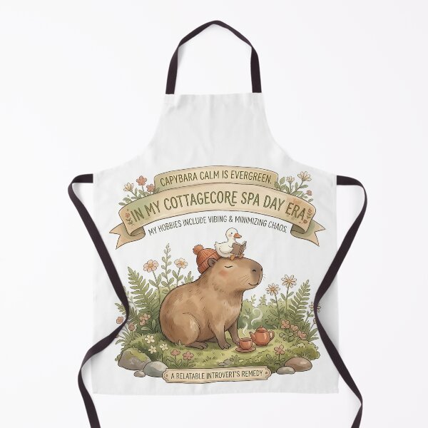 Item preview, In My Cottagecore Spa Day Era Cute Capybara Funny Introvert Quote designed and sold by Lu7u.