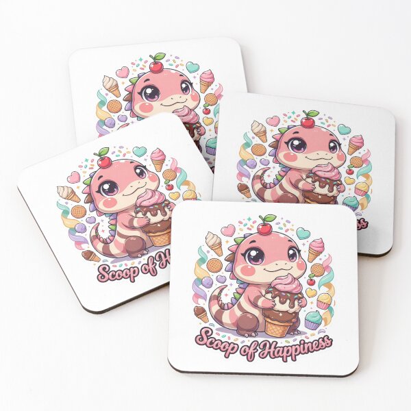 Item preview, Scoop of Happiness Kawaii Iguana Ice Cream T-Shirt – Cute Reptile Dessert Gift for Kawaii Animal Lovers designed and sold by GemBob Creations.