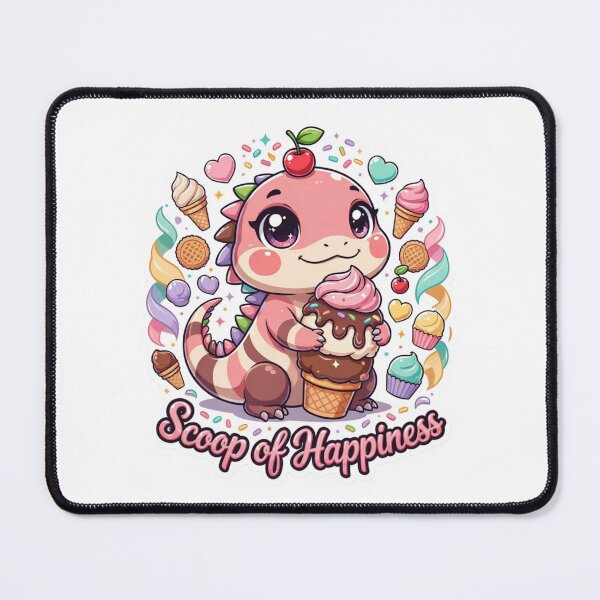 Item preview, Scoop of Happiness Kawaii Iguana Ice Cream T-Shirt – Cute Reptile Dessert Gift for Kawaii Animal Lovers designed and sold by GemBob Creations.