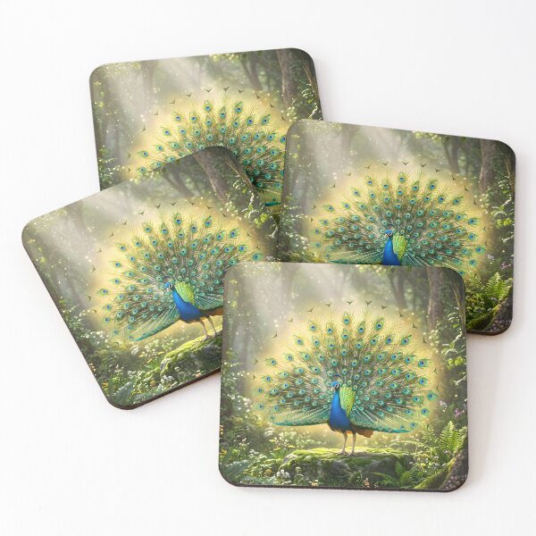 Item preview, Indian Peacock in Ancient Forest Wall Art designed and sold by hutofdesigns.