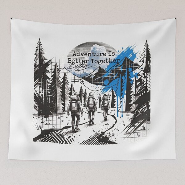 Item preview, Trash Polka Hiking Art – Adventure Is Better Together  designed and sold by GabeMountainArt.