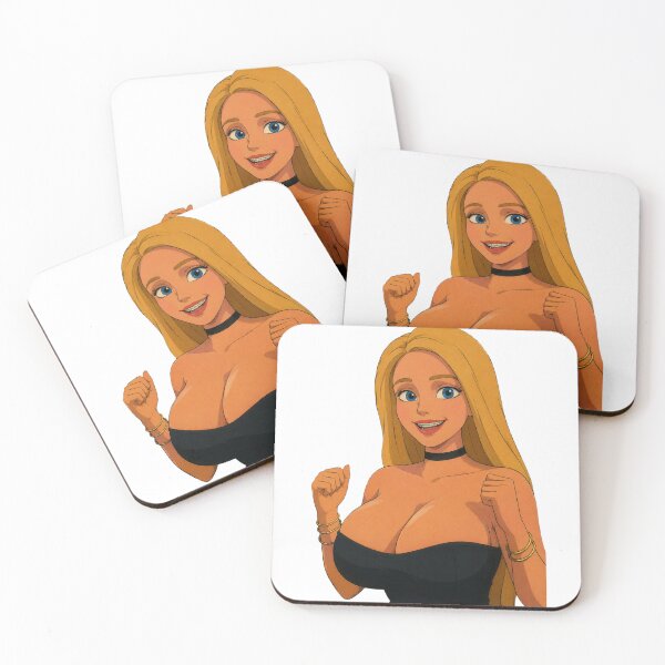 Item preview, Smiling Blonde Anime Girl | Original Cute Pin-Up Illustration designed and sold by  Hollow Moon Studios..