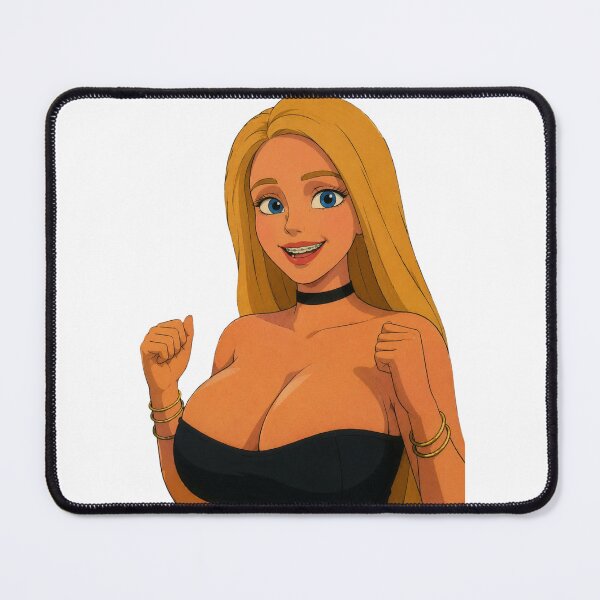 Item preview, Smiling Blonde Anime Girl | Original Cute Pin-Up Illustration designed and sold by  Hollow Moon Studios..