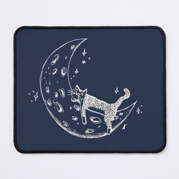 Item preview, Cat Sleeps on Moon - Whimsical Celestial Line Art Hand Drawing Light Version designed and sold by BOKEbyTC.