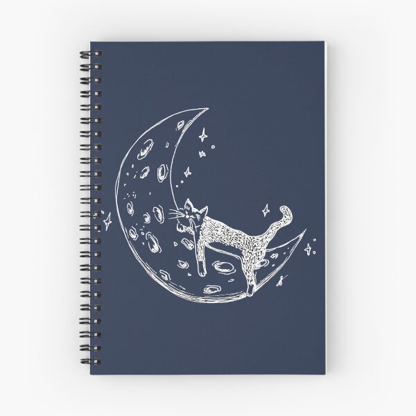 Item preview, Cat Sleeps on Moon - Whimsical Celestial Line Art Hand Drawing Light Version designed and sold by BOKEbyTC.