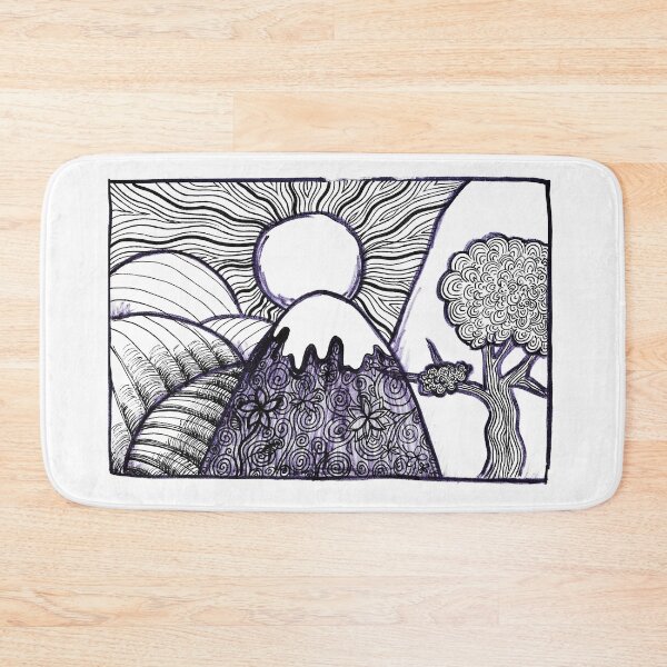 Item preview, Sketch Sunny Hillsides Black Blue Markers designed and sold by BOKEbyTC.