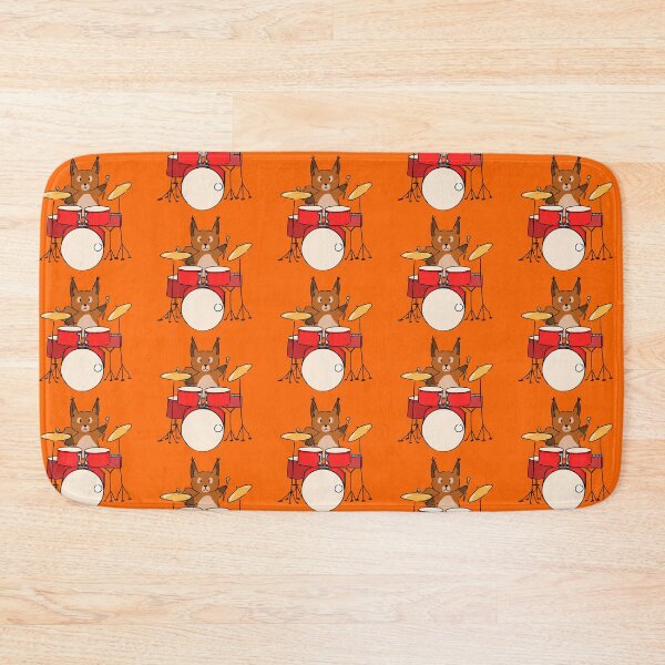 Item preview, Cute squirrel playing drums Orange version designed and sold by thistleberry.