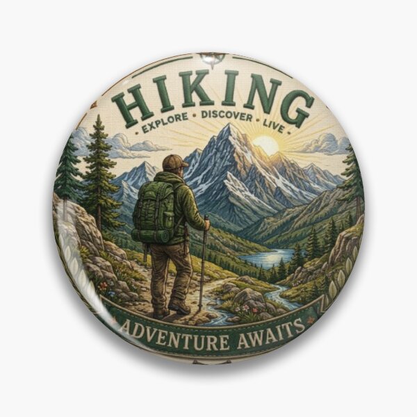 Aperçu de l'œuvre Hiking Adventure Awaits | Vintage Embroidered Badge créée et vendue par Salma.Store.