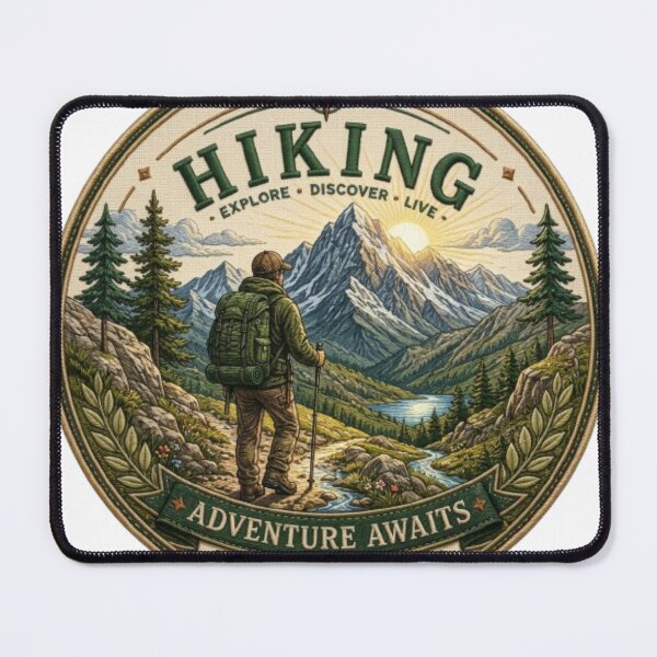 Item preview, Hiking Adventure Awaits | Vintage Embroidered Badge designed and sold by Salma.Store.