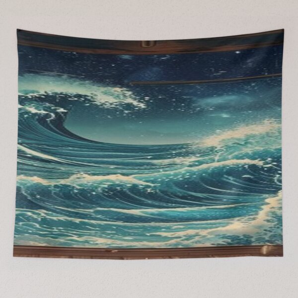 Item preview, Ocean Wave Moonlight Ukiyo-e designed and sold by YNAMREG.