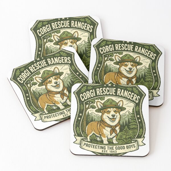 Item preview, Vintage Corgi Rescue Rangers Shirt, Retro Corgi Forest Ranger Badge Protecting Good Boys Est 1943 Tee, Unique Corgi Outdoor Gift for Dog Lovers designed and sold by Wearable Canvas...