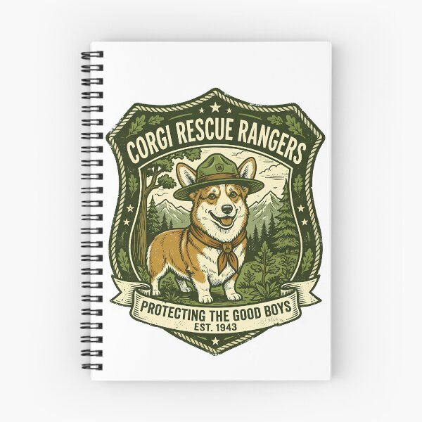 Item preview, Vintage Corgi Rescue Rangers Shirt, Retro Corgi Forest Ranger Badge Protecting Good Boys Est 1943 Tee, Unique Corgi Outdoor Gift for Dog Lovers designed and sold by Wearable Canvas...