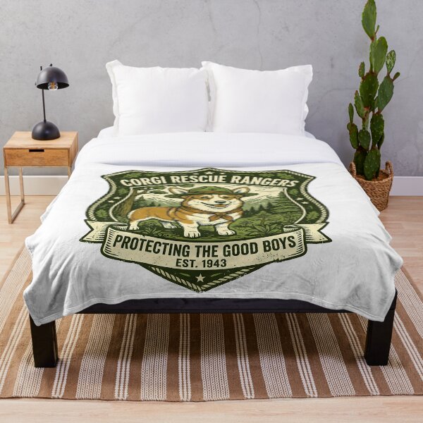 Item preview, Vintage Corgi Rescue Rangers Shirt, Retro Corgi Forest Ranger Badge Protecting Good Boys Est 1943 Tee, Unique Corgi Outdoor Gift for Dog Lovers designed and sold by Wearable Canvas...