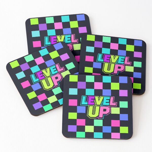 Item preview, LEVEL UP – Retro Neon Checkerboard designed and sold by Aimetoi.
