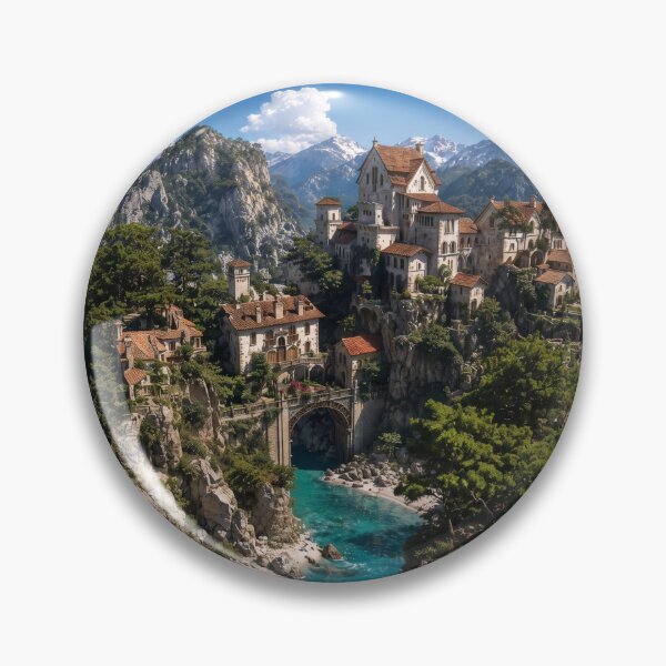 Item preview, Sunlit Sovereign, Bird's-Eye View Coastal Fantasy Town designed and sold by BlareBlare.