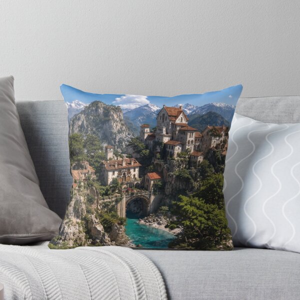 Item preview, Sunlit Sovereign, Bird's-Eye View Coastal Fantasy Town designed and sold by BlareBlare.