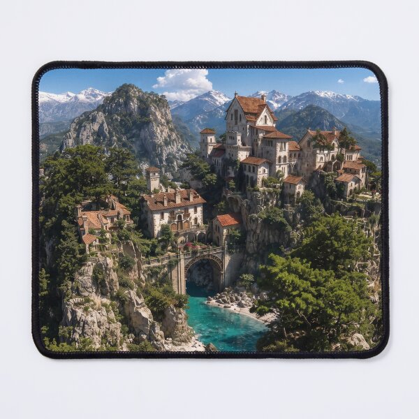 Item preview, Sunlit Sovereign, Bird's-Eye View Coastal Fantasy Town designed and sold by BlareBlare.