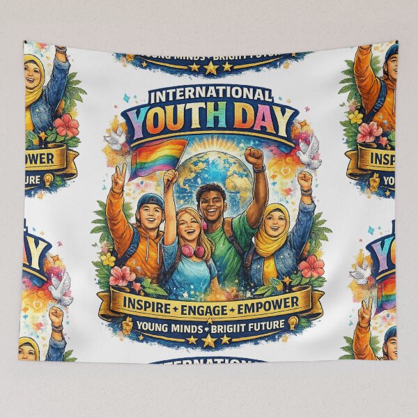 Item preview, International Youth Day | Inspire • Engage • Empower | Young Minds Bright Future T-Shirt  Main Tag designed and sold by GooniSL.