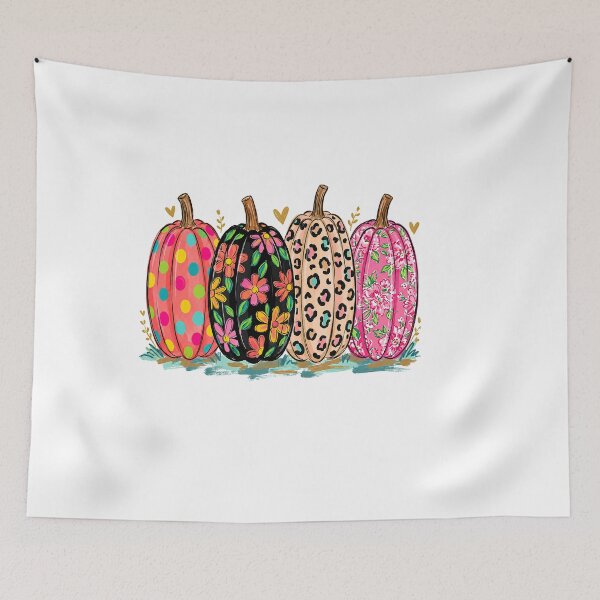 Item preview, Colorful Pattern Pumpkins Fall Autumn Harvest Cute Floral Leopard Polka Dot Pumpkin designed and sold by BoldThreadLab.