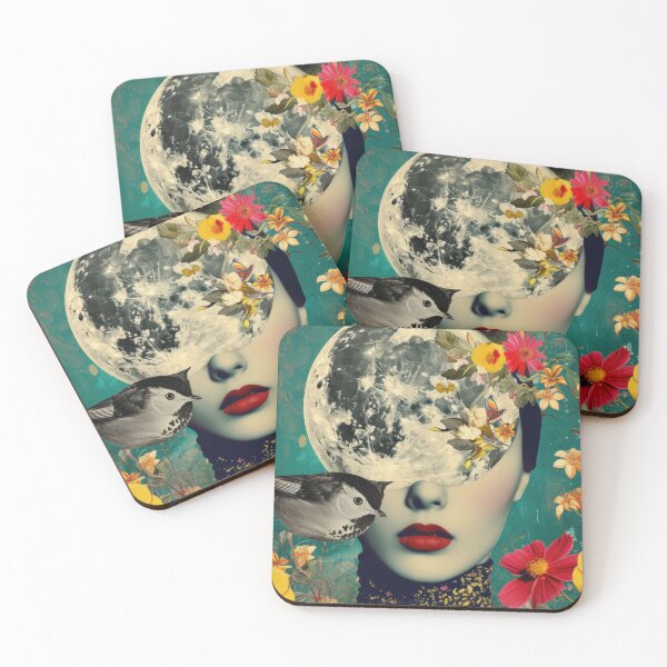 Item preview, Surreal Floral Moon Portrait designed and sold by Soft Oddity.