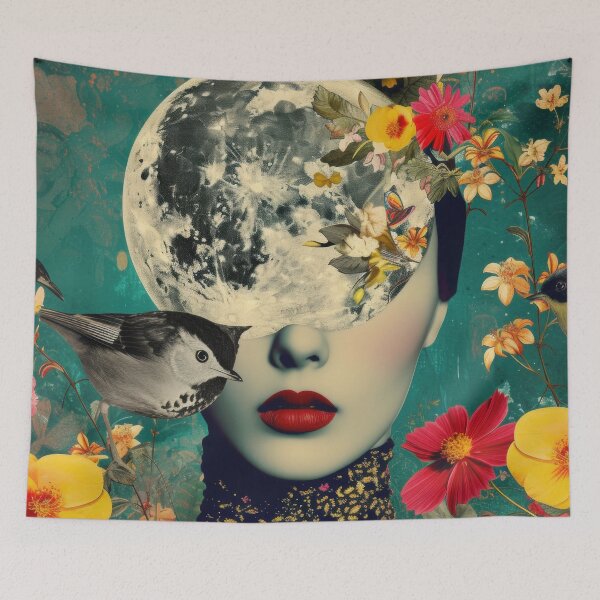 Item preview, Surreal Floral Moon Portrait designed and sold by Soft Oddity.