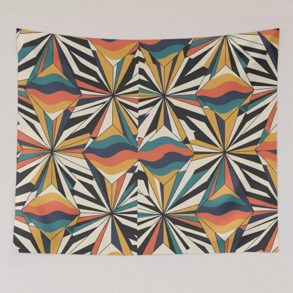 Item preview, Retro Geometric Kaleidoscope - Abstract 70s Op Art designed and sold by Dzblack.