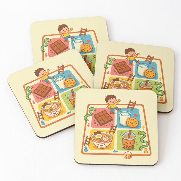 Item preview, Cute Food Board Game | Kawaii Snacks & Bubble Tea Snake and Ladders designed and sold by Eathusiast.