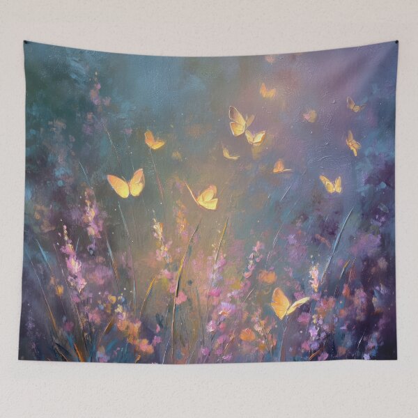 Item preview, Enchanted wildflower meadow with butterflies designed and sold by monchie.