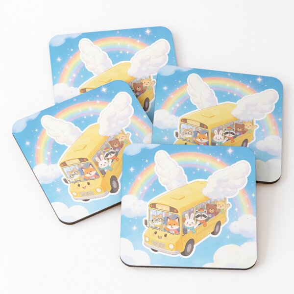 Item preview, Cute Flying School Bus with Animal Friends designed and sold by OksArtStudio.