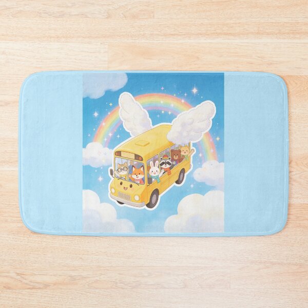 Item preview, Cute Flying School Bus with Animal Friends designed and sold by OksArtStudio.