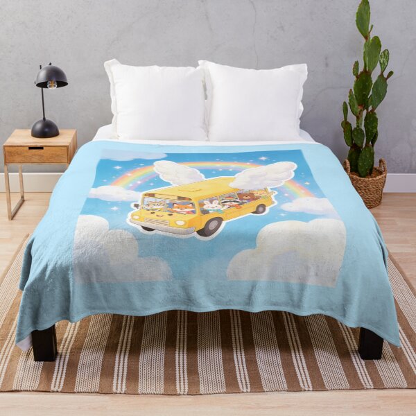 Item preview, Cute Flying School Bus with Animal Friends designed and sold by OksArtStudio.