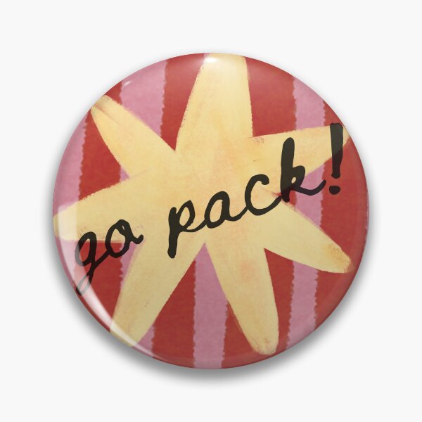 Item preview, "go pack!" Tailgate Button designed and sold by livrobdesign.