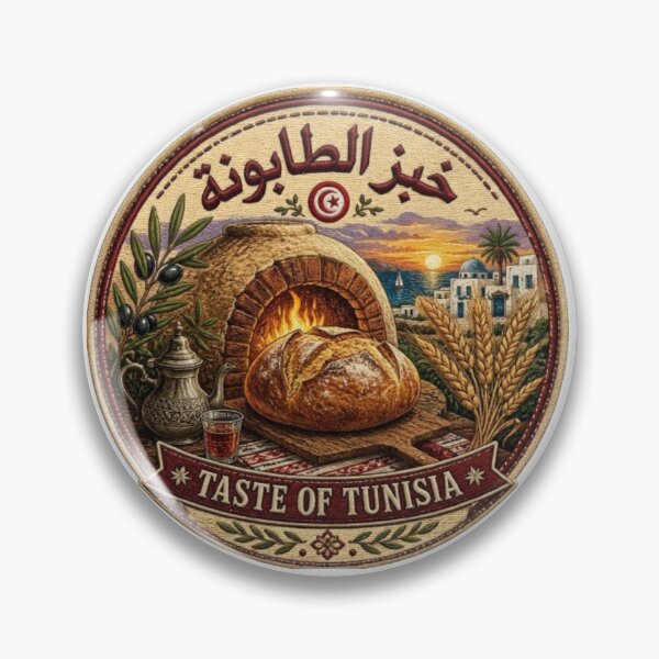 Item preview, خبز الطابونة | Taste of Tunisia Vintage Embroidered Badge designed and sold by Salma.Store.