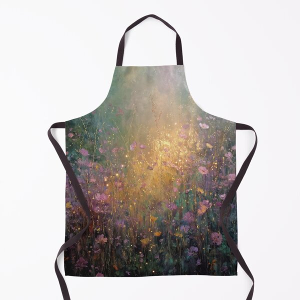 Item preview, Magical pink and purple wildflowers in oil painting style with golden accents designed and sold by monchie.