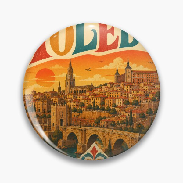 Item preview, Toledo Spain Travel Souvenir - Retro Heart Illustration designed and sold by VisualArtsOasis.